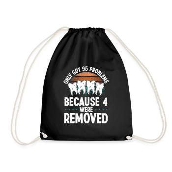 Wisdom Teeth Removal Humor Vintage Tooth Surgery - Drawstring Bag - black - Front