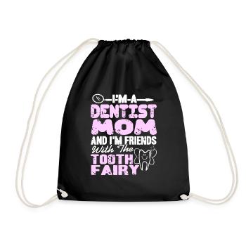Dentiste Maman & Je suis ami avec la fée des dents - Sac de sport léger - noir - Devant