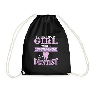 Je suis le type de fille drôle de dentiste T-Shirt - Sac de sport léger - noir - Devant