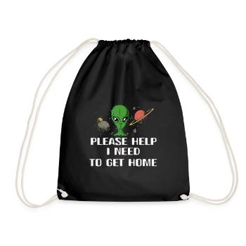 Alien Gift Extraterrestrial Ufo Area 51 Sci-fi - Drawstring Bag - black - Front