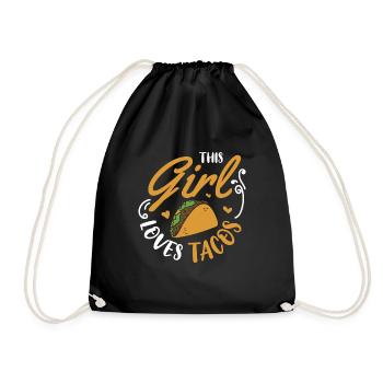 Taco Mexico Food Fast Food Nachos Fiesta Salsa - Drawstring Bag - black - Front
