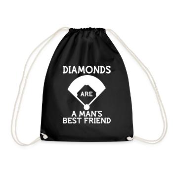 Diamonds Are A Man's Best Friend - Drawstring Bag - black - Front