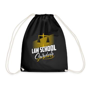 Law School Survivor Attorney Lawyer - Drawstring Bag - black - Front