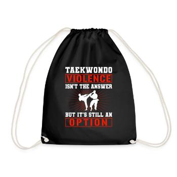 TKD Korean Martial Arts Tae Kwon - Turnbeutel - Schwarz - Vorne