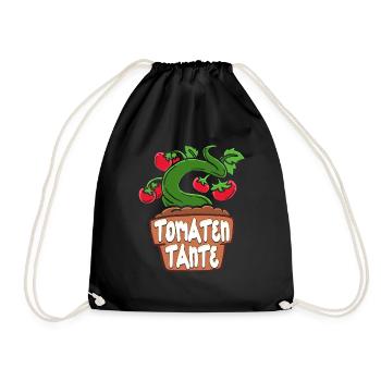 Tomaten Tante Gärtnerin Gartenarbeit - Turnbeutel - Schwarz - Vorne