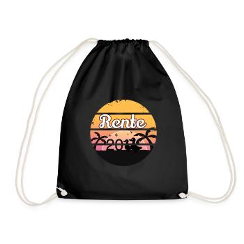 Rente 2022 Ruhestand Pension Retro Geschenk Damen - Drawstring Bag - black - Front