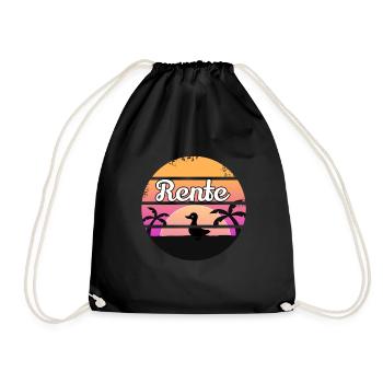 Ruhestand Pension Retro Geschenk Damen Retro Ente - Drawstring Bag - black - Front