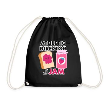 Athletic Director Is My Jam Funny Gag Pun Gifts - Drawstring Bag - black - Front