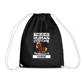 C’est mon costume humain, je suis vraiment un cheval - Sac de sport léger - noir - Devant
