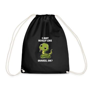 Reptile Lover Viper I Just Really Like Snakes OK - Drawstring Bag - black - Front