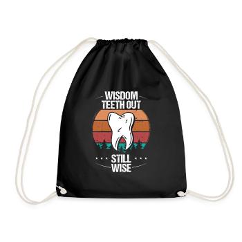 Vintage Wisdom Teeth Removal Surgery Funny Sarcasm - Drawstring Bag - black - Front
