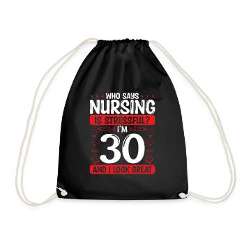 30 Anniversaire Infirmières 30 ans Infirmière au travail - Sac de sport léger - noir - Devant