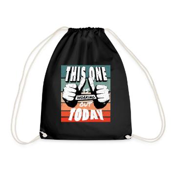 This One is Working Out Fitness Motivation Humor - Drawstring Bag - black - Front