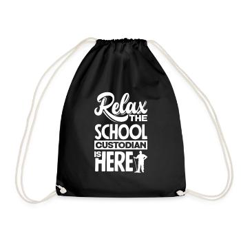 School Custodian Janitor Relax The School - Drawstring Bag - black - Front