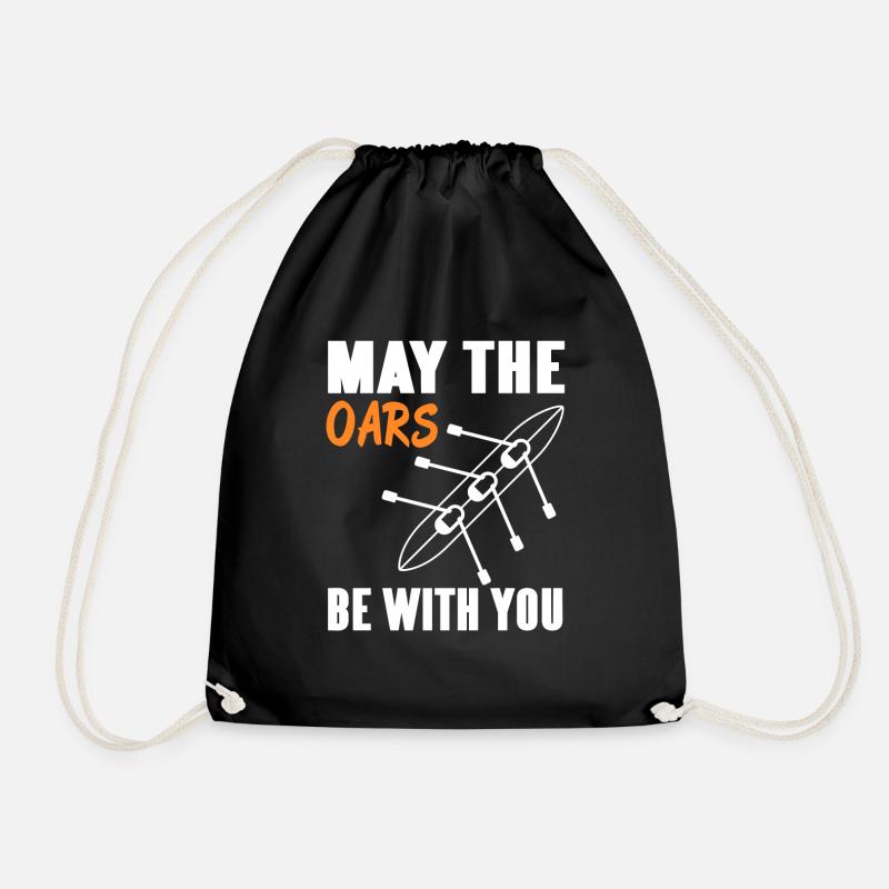 May The Oars Be With You Rowing T-Shirt Present - Turnbeutel - Schwarz