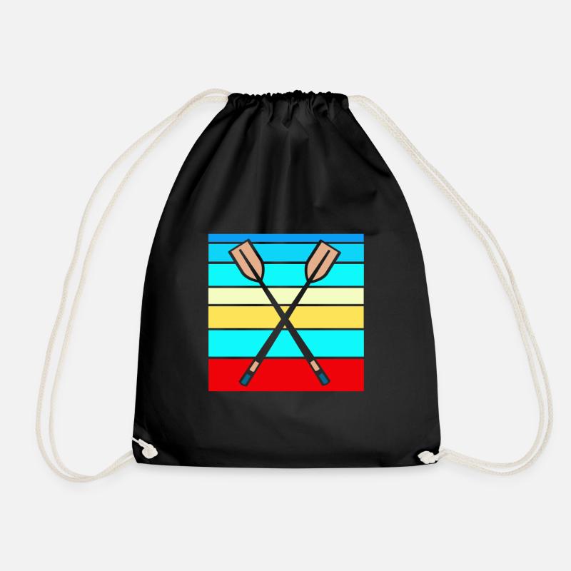 Retro Rowing Paddle Designs T-Shirt Present Gift - Turnbeutel - Schwarz