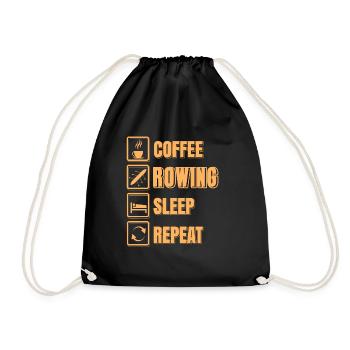Drôle de café Raming Sleep Repeat T-Shirt Cadeau - Sac de sport léger - noir - Devant