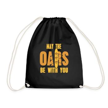 May The Oars Be With You Rowing T-Shirt Present - Drawstring Bag - black - Front