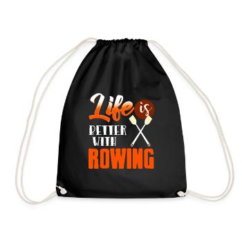 La vie est meilleure avec le cadeau cadeau de t-shirt d’aviron - Sac de sport léger - noir - Devant