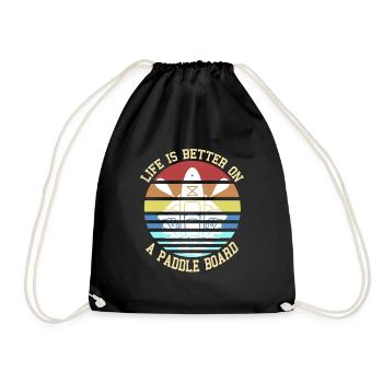 Une vie rétro mieux sur un t-shirt paddle board - Sac de sport léger - noir - Devant