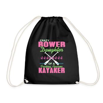 Rameur fou fille d’un thé de kayakiste effrayant - Sac de sport léger - noir - Devant