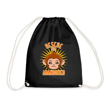 Rescue the Abandoned Cute Monkey Animal Rescue - Drawstring Bag - black - Front