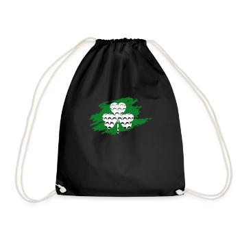 Shamrock Golf Ball Sport St. Patrick's Day Irish - Drawstring Bag - black - Front
