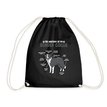 Border Collie Anatomy Collie Dog Owners Dogs - Drawstring Bag - black - Front
