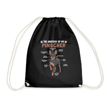Hirschpinscher Anatomie Drôle Chien Propriétaire Chien - Sac de sport léger - noir - Devant