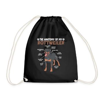 Rottweiler Anatomie Drôle Chien Propriétaire Promenade - Sac de sport léger - noir - Devant