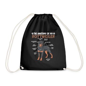 Rottweiler Anatomie Drôle Chien Propriétaire Promenade - Sac de sport léger - noir - Devant