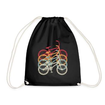BMX cooles Retro Fan Geschenk Motiv für Junge Mädc - Turnbeutel - Schwarz - Vorne