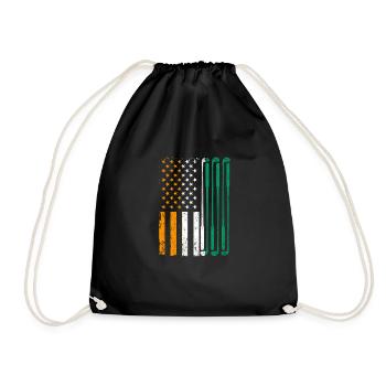 Irische amerikanische Flagge Golfspieler St. Paddy - Turnbeutel - Schwarz - Vorne