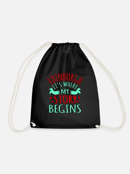 Edinburgh Story geschenk - Turnbeutel - Schwarz