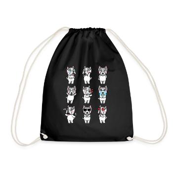 West Highland White Terrier Dog Westie - Drawstring Bag - black - Front