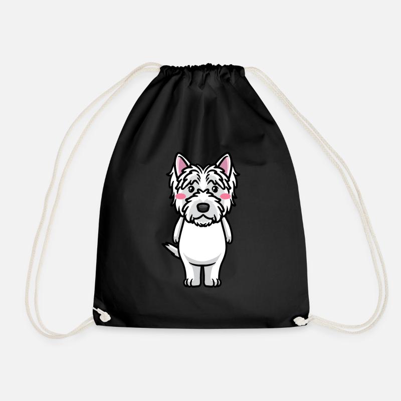 West Highland White Terrier Hund Westie - Turnbeutel - Schwarz