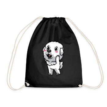 Émoticône de chien de montagne des Pyrénées - Sac de sport léger - noir - Devant