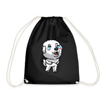 Chien de montagne pyrénéen riant - Sac de sport léger - noir - Devant