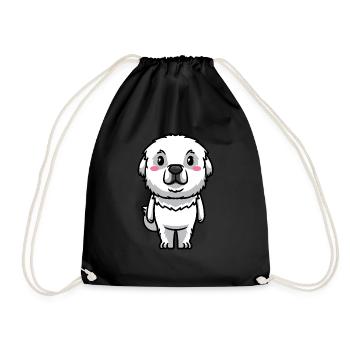Émoticône de chien de montagne des Pyrénées - Sac de sport léger - noir - Devant