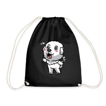 Émoticône de chien de montagne des Pyrénées - Sac de sport léger - noir - Devant