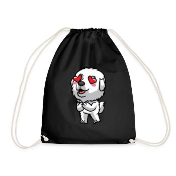 Chien de montagne pyrénéen amoureux - Sac de sport léger - noir - Devant