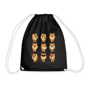 Zwergspitz Chien Émoticône de Poméranie - Sac de sport léger - noir - Devant