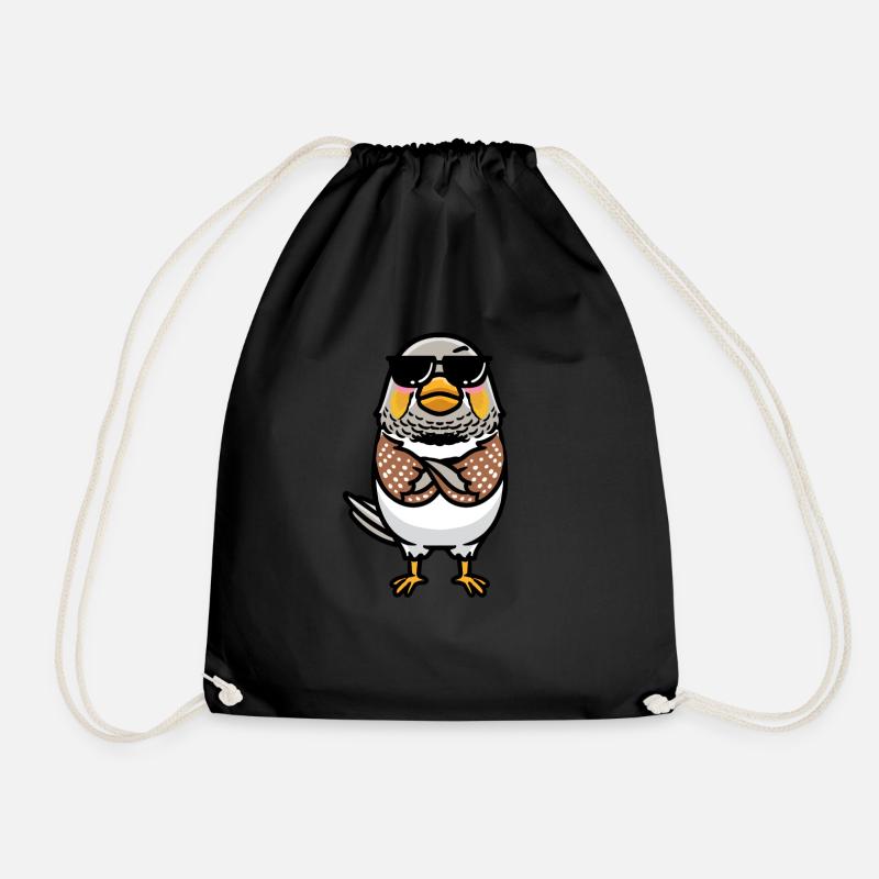 Zebrafink Vogel Emoticon Mit - Turnbeutel - Schwarz