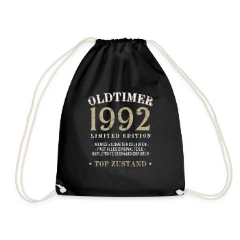 30 Jahre Oldtimer 1992 Jahrgang Geburtstag - Turnbeutel - Schwarz - Vorne