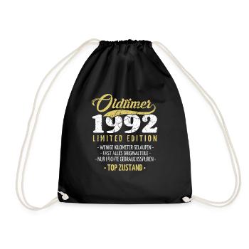30 Jahre Oldtimer 1992 Jahrgang Geburtstag - Turnbeutel - Schwarz - Vorne