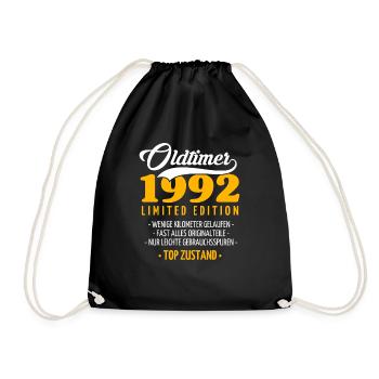 30 Jahre Oldtimer 1992 Jahrgang Geburtstag - Turnbeutel - Schwarz - Vorne
