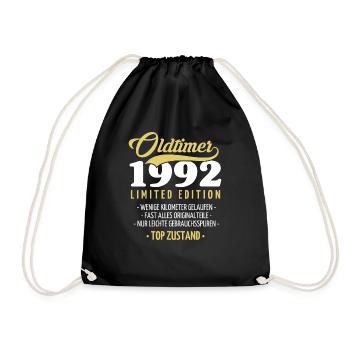 30 Jahre Oldtimer 1992 Jahrgang Geburtstag - Turnbeutel - Schwarz - Vorne