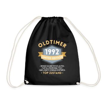 30 Jahre Oldtimer 1992 Jahrgang Geburtstag - Turnbeutel - Schwarz - Vorne