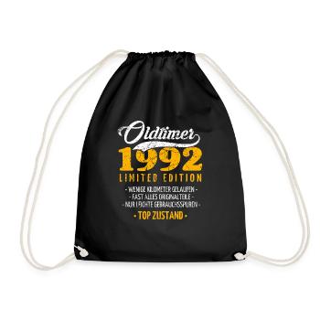 30 Jahre Oldtimer 1992 Jahrgang Geburtstag - Turnbeutel - Schwarz - Vorne
