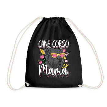 Cane Corso Mama Italian Mastiff - Drawstring Bag - black - Front